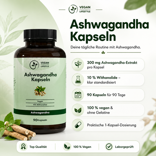 Ashwagandha (10% Withanolide) - 90 vegane Kapseln