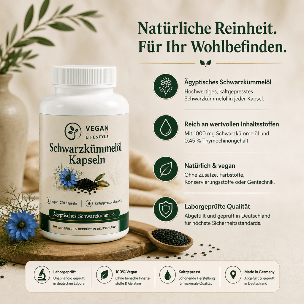 Ägyptisches Schwarzkümmelöl - 240 vegane Softgels
